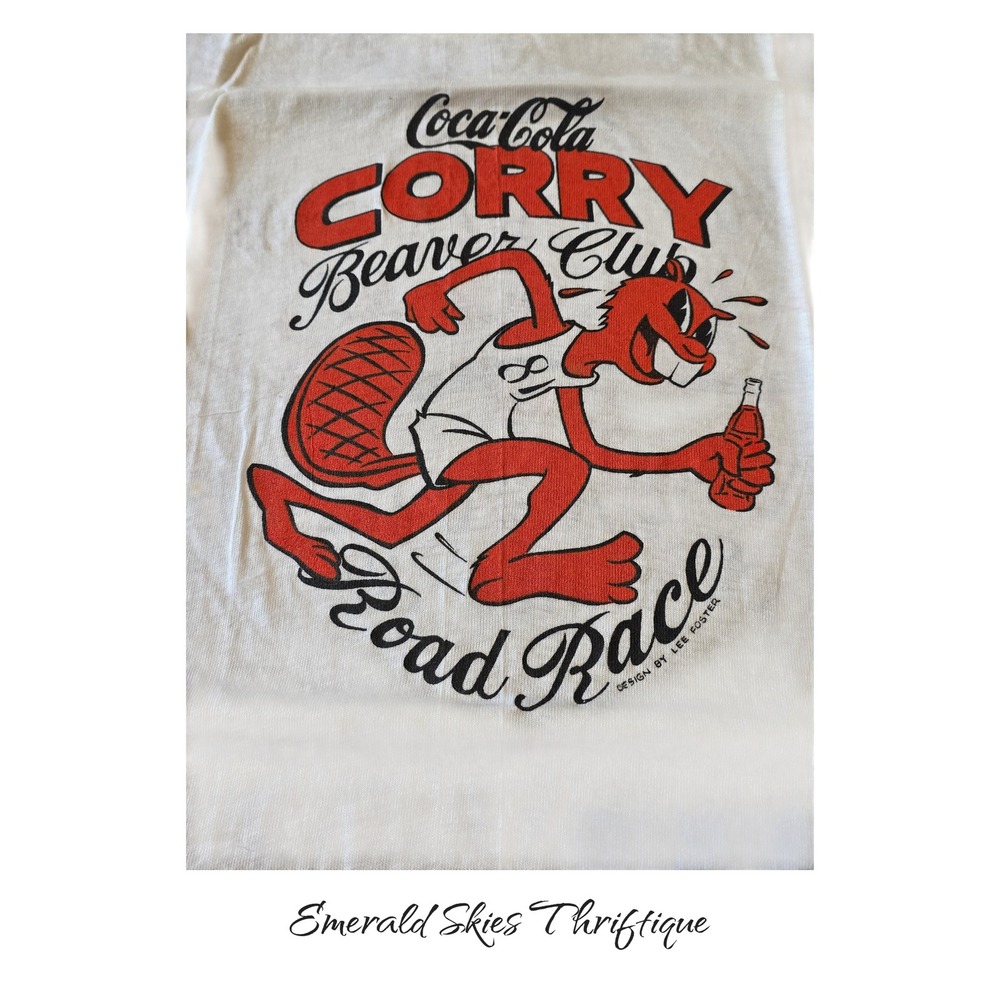 Vintage coca cola 81 beaver road race single stitch tshirt lee foster free ship - Picture 2 of 9